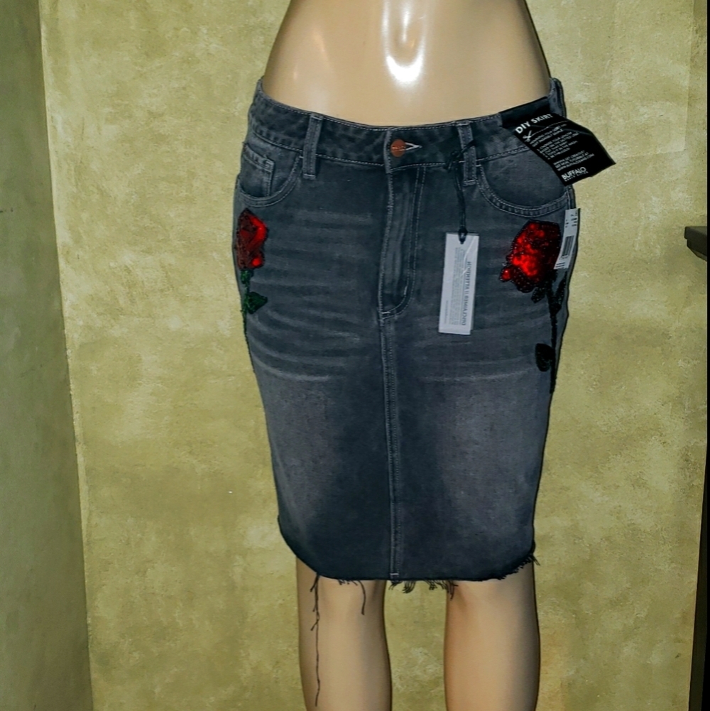 Buffalo david bitton black Denim Mini Skirt Size 3